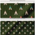 thumbnail image 2 of Soimoi Green Cotton Poplin Fabric Tent & Arrow Tribal Fabric Prints By Yard 56 Inch Wide, 2 of 7