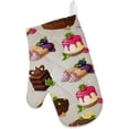 thumbnail image 2 of Polyester Insulation Kitchen Oven Mitts Potholder Apron 3Pcs Set Sweets Dessert Non Slip Heat Resistant Gloves for Baking Cooking BBQ, 2 of 7