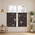 thumbnail image 2 of Japanese Style Kitchen Curtain for Berdoom Living Room Cafe 45 Inch Length, Vintage Cranes Ocean Wave Black Grey Tiers Curtains Light Filtering Drapes Rod Pocket Window Treatment 2 Panels 52"Wx45"L, 2 of 8