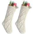 thumbnail image 4 of Goege Bailey Pack 618" Unique Ivory White Knit Christmas Stockings Style2, 4 of 5