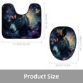 thumbnail image 3 of PhooArto Toilet Lid Cover and U-Shaped Toilet Floor Mat Set of 2 Pieces, Donkey Butterflies Color Galaxy Toilet Mat Set, Machine Washable Seat Covers Non-Slip Absorbent Rugs, 3 of 6