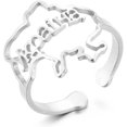 thumbnail image 1 of HAHDAXIA Ukraine Map Ring Stainless Steel Ukrainian Map Outline Ring Jewelry, 1 of 2