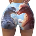 thumbnail image 2 of Fuzoiu Red And White Bird Couple Print Women's Workout Shorts,Workout Biker Shorts Women,Exercise Fitness Shorts,Scrunch Short, Athletic Shorts for Gym Yoga Running Sport Active-Medium, 2 of 8