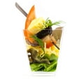 thumbnail image 4 of Oasis Creations Square Dessert Cup - 5.5 ounce - 50 Count - Spoons Included - Clear Plastic - Large Appetizer Cup -Tall Dessert Cup-Tasting Cup- Parfait Cup-Disposable or Reusable, 4 of 8