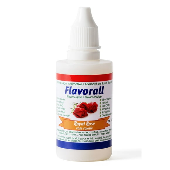 Greeniche Natural | Flavorall Royal Rose | 50 ML | Organic and Pure Stevia Sweetener Drops | Perfect Sugar Alternative | No Bitter Aftertaste