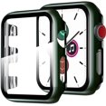 thumbnail image 1 of 2 Piezas Compatibles con Caja Apple Watch Series 1/2/3 44mm, [Cobertura Completa] Protector de Pantalla de Vidrio Templado Antirrayas + Funda Protectora de Parachoques de PC para iWatch Series 1/2/3 44mm - Verde Rojo Verde, 1 of 5