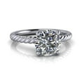thumbnail image 2 of 2.00 Ct Solitaire Round Natural Moissanite Diamond Wedding Beautiful Rings for her Solid 14K White Gold, 2 of 9