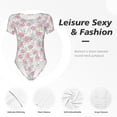 thumbnail image 6 of Naloa Floral Women's Short-Sleeved Onesie, One-Piece Swimsuit for Parties, dates, clubs - Large, 6 of 9