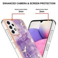 thumbnail image 4 of SaniMore for Samsung Galaxy A33 5G 6.5" 2022 Case with Wireless Charging Shockproof TPU Backplane Glitter Marble Pattern Fashion Design Anti-drop Anti-fingerprint Skin-feel Cover, Darkpurple, 4 of 5