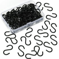 Emlimny 100 Pieces 1 Inch Mini S Hooks Small S Hooks Black Stainless Steel S Shaped Hooks for Ornaments, Jewelry and Hanging Small Kitchenware Potted Plants