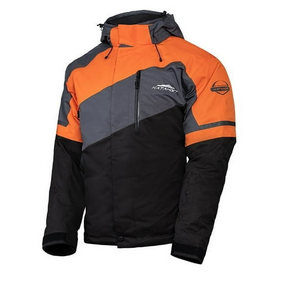 KATAHDIN GEAR RECON JACKET MENS, BLACK/GREY/ORANGE - LARGE