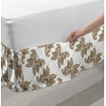 thumbnail image 2 of Brown Paisley Bed Skirt, Zentangle Look Butterfly Animals Delicate Rhythmic Pattern in Autumn Tones, Elastic Bedskirt Dust Ruffle Wrap Around for Bedding Decor, 4 Sizes, Umber White, by Ambesonne, 2 of 2