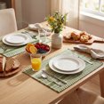 thumbnail image 3 of Sm:)e Wheat Ear Army Green Farmhouse Woven Placemats Set of 4,12x18 Inch, Seasonal Holiday Rustic Kitchen Dining Table Decoration for Home Party Decor, 3 of 6