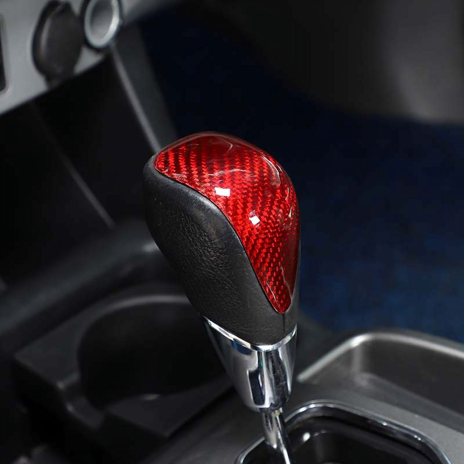 TINKI Real Carbon Fiber Car Gear Shift Knob Head Cover Trim Stickers for Toyota Tacoma 2011 2012 2013 2014 2015 Alpha 2011 2012 2013 2014