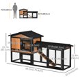 thumbnail image 2 of Black 69" Wooden Rabbit Hutch & Run Box - Outdoor Bunny House Enclosure for Rabbits & Small Animals - Secure, Spacious, Easy-Clean Design, 2 of 7