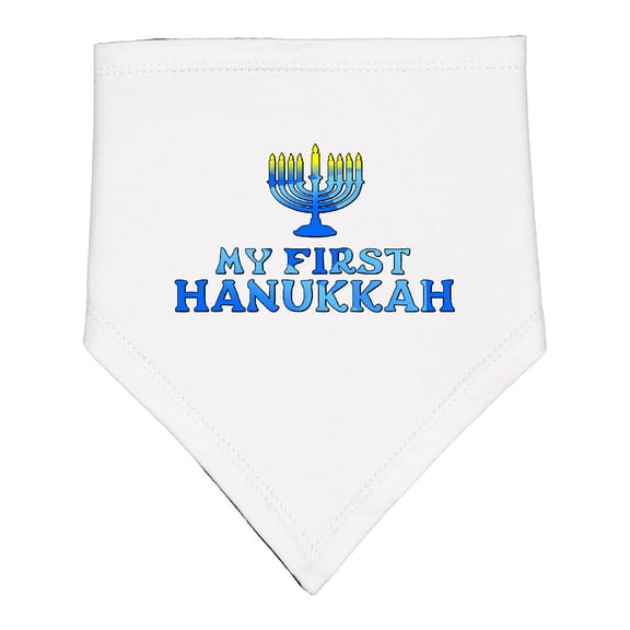 Inktastic My First Hanukkah with Menorah Baby Bandana Bib
