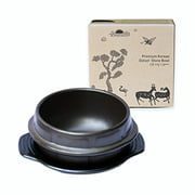 Crazy Korean Cooking Korean Stone Bowl (Dolsot), Sizzling Hot Pot for Bibimbap and Soup - Premium Ceramic (Small - No Lid)