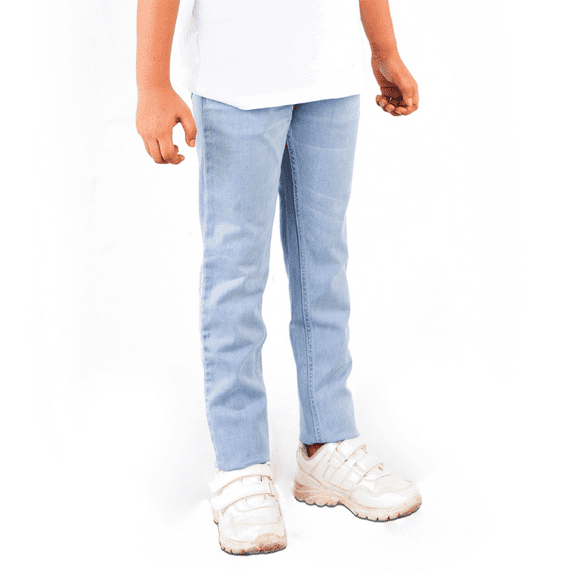 Knit N Knot Light Blue, Stretchable, Slim Fit Jeans with Adjustable Waist for Boys, 7-8 Years