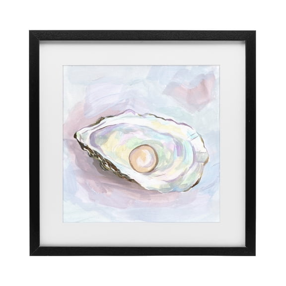 Stupell Industries Traditional Silent Opal Oyster Black Framed Print Under Glass, 13 x 13, by Melissa Wang
