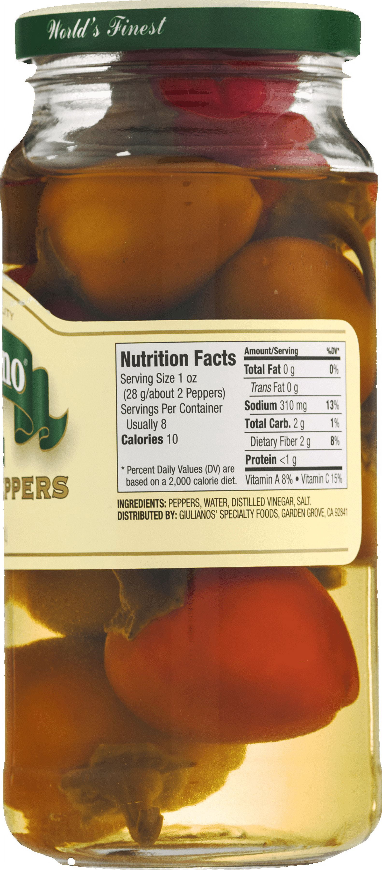 GIULIANO, PEPPER CHRY SWT MILD, 16 OZ, (Pack of 6)