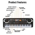 thumbnail image 5 of Dalazy 61-Key Electric Piano with Microphone Multifunctional Electronic Organ USB Digital Keyboard Kids Musical Instrument Learning Toy Black, 5 of 5