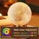 thumbnail image 4 of Lámpara de luna, 16 colores, impresión 3D, luz LED de noche, luz de luna con soporte y control remoto, regulable y ajuste de tiempo, recargable por USB para regalo de cumpleaños de los amantes de los niños (4,8 pulgadas), 4 of 6