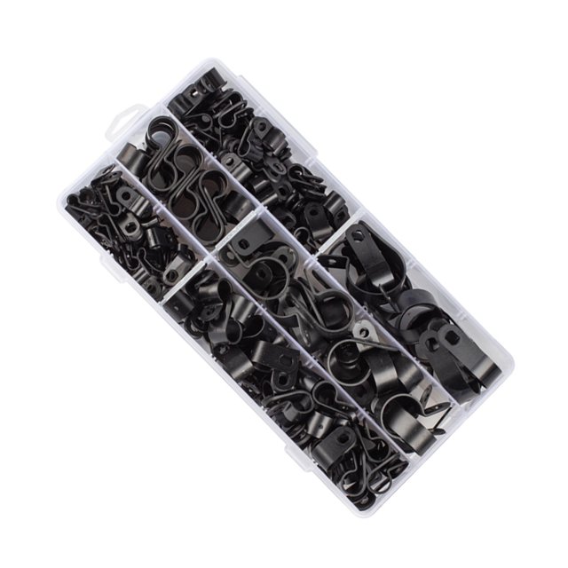Eigraketly Abrazadera tipo R de Cable de nailon resistente y duradera de amplia aplicación, 200 piezas, para una facilidad versátil Herramientas y ferretería