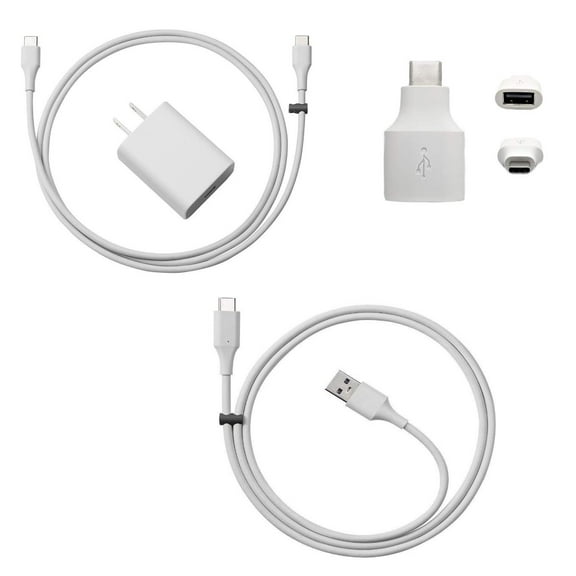 Google Official Pixel Charger for Pixel 3 and all Pixel Phones, Android Charger Cable Bundle with Fast Charging Google 18w Wall Charger - Charges any USB-C Phone 4 Items
