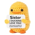 thumbnail image 2 of Inspirador positivo pato de crochet con tarjeta energía positiva Doll Duck Lindo Crochet Duck Ornament para animar regalos de cumpleaños para mujeres amigos compañeros de trabajo, 2 of 9