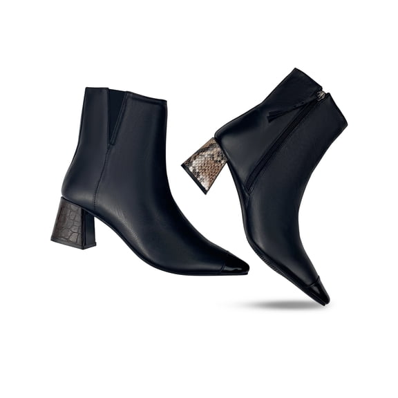 Swap Heel Bootie- Like 3 Pairs of Boots in 1- Convertible Heel Covers- Black, Chocolate Croc and Python ONLY AVAILABLE at Walmart.com