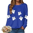 thumbnail image 6 of Godom Halloween Sweatshirts for Women Pumpkin Graphic Crewneck Long Sleeve Pullover Tops Loose Fit Soft Knit Ribbed Casual Fall Winter Outfits, 6 of 7