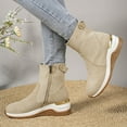 thumbnail image 5 of Dakaela Women's Slip on High Top Sneakers Platform Wedge Ankle Booties Side Zipper Fall Boots Casual Walking Shoes White 6.5, 5 of 8