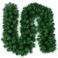 thumbnail image 2 of Guirnalda navideña artificial verde, corona de flores de Pascua, adorno colgante de ratán para árbol de Navidad, 2,7 m, 2 of 5