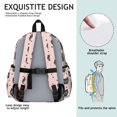 thumbnail image 5 of Black Cat and Dot Pink Pattern Cute School Backpack with Padded Back and Adjustable Shoulder Straps 13.4"x11"x4.7", 5 of 5