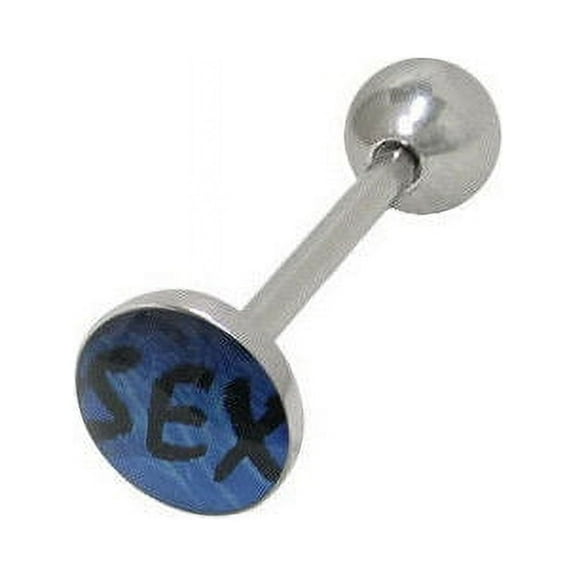 Holographic Sex Logo Barbell Tongue Ring