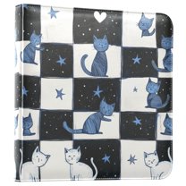 FORMRS 3 Ring Photo Album 4"x6" Self Adhesive Large Capacity PU Leather Cover, Blue Cat Stars