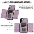 thumbnail image 2 of Dteck Case for Samsung Galaxy S21 Plus 6.7-inch,Shockproof Rubber Case Card Holder Wallet Hybrid Leather Kickstand Protector Lightweight Cover for Galaxy S21+,Purple, 2 of 6