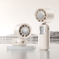 thumbnail image 4 of Ventilador de cuello portátil, mini ventilador de mano personal plegable, recargable por USB, 3 velocidades, para niñas, niños, mujeres, viajes, hogar, oficina, exterior (beige), 4 of 8