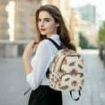 thumbnail image 6 of FORMRS Mini Backpack Purse for Women Travel Daypack Casual Shoulder Bag, Beige Christmas Gift Pattern, 6 of 7