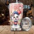 thumbnail image 3 of Happy Valentine’s Day Adorable Maltese Puppy Holding Heart Balloon 20oz Stainless Steel Tumbler Insulated Cup with Lid Maltese Dog Lover Gifts Idea - 00030, 3 of 5