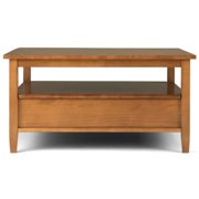 Bowery Hill Wood 36 Square Transitional Coffee Table in Light Golden Brown