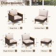 thumbnail image 4 of MF Studio 7 Piece Patio Conversation Set  Outdoor Wicker Furniture Set Beige, 4 of 10