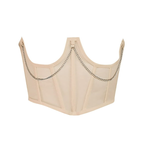 Yanyanz Belts for Women, Lace Corset Belt Waist Corset Top Women Mesh Open Cup Boned Bustier Underbust Corset Waist Cincher Corset, Fashion Belts Beige L