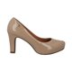 thumbnail image 1 of Zapatilla Mujer Vizzano Vestir Tacón Pumps Charol Liso beige 25, 1 of 6