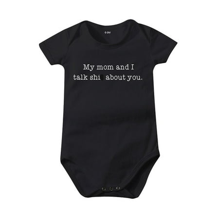 

Rovga Baby Girl Bodysuits And Short Sleeve Onesie Romper With Fun Text Footless Jumpsuit Multicolor Available