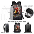 thumbnail image 3 of ZUXONGSY Splatter Painting Rooster Print 3 In 1 School Bag with Lunch Box Set for Girls Boys Backpack Purse Middle High School Book Bag with Pencil Case for Kids Primary Child Daypack Satchel, 3 of 6