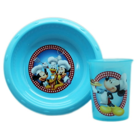 Disney's Mickey Mouse and Friends Light Blue Kids Bowl and Cup Set