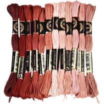 12 Skeins 6 Strands Red Brown Embroidery Thread Variegated Gradient Stitch Floss Polyester Friendship Bracelet String Yarn Threads Bulk for Hand Sewing Bracelets Making Needlecraft Diy