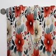 thumbnail image 5 of Designart "Blissful Red Florals In Vintage Romance" Floral Room Darkening Curtain Single Panel, 5 of 6