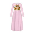 thumbnail image 5 of DISNIMO Pink Dog Long Sleeve Dress for Kids Girls Dresses Long Sleeve Size 5-6 Girls Dresses with Pockets Kids Crew Neck Dress Girls Swing Dress Long Sleeve, 5 of 7